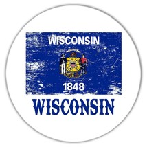 Wisconsin : Gift Coaster Flag Distressed Souvenir State USA Christmas Coworker - £3.98 GBP
