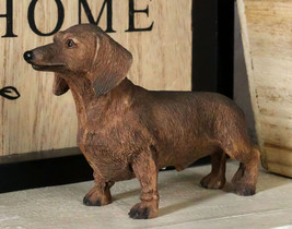 Adorable Lifelike Pet Pal Chocolate Dachshund Sausage Dog Miniature Figurine - £9.42 GBP