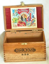 Santiago A. Fuente Finger Joint Wooden Cigar Box Tobacco Flor Fina 8-5-8... - $16.82