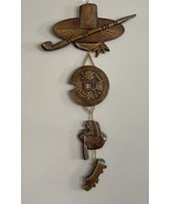 Vintage Mid-Century Chinese Hand-Carved Wood Plaque Wall Art 26.75” Long - €43,42 EUR