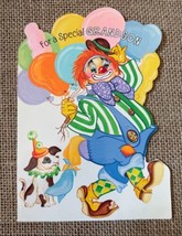 Vintage Hallmark Clown Balloons Dogs Circus Grandson Birthday Greeting Card - £7.63 GBP