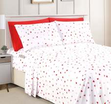 Elegant Comfort 6-Piece Heart Pattern Valentina Sheet Set - Soft as a Hotel Prem - £21.00 GBP+