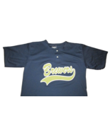 Milwaukee Brewers adult large L screen print jersey style blue shirt top... - £6.99 GBP