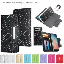 For Samsung S20Ultra S10+ Detachable Glitter Leather Magnetic Wallet Case Cover - £56.13 GBP