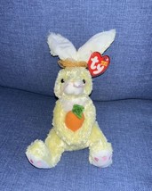 2002 EASTER Basket TY Beanie Baby “NIBBLES” Soft Yellow Bunny Rabbit MWM... - $9.99