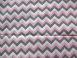 FABRIC NEW Concord Herringbone Waves of Pink White Gray Sew Quilt Craft ... - £1.95 GBP