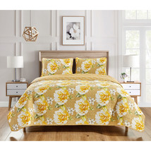 Floral Bedspread Set   Quilted Bedspread 3 Piece Set - Multicolor Full/Queen Kin - £51.13 GBP+