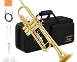 Bb Standard Trumpet Set For Beginner, Brass Student Trumpet Instrument W... - $352.99