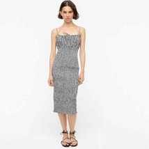 J. Crew Smocked TIe-Front Dress in Gingham Black White Size 2 - $39.59