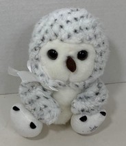 Shining Stars Snowy Owl Plush white black gray spots Russ - $5.93
