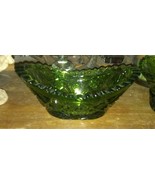 Emerald Green Vintage pressed Glass Relish Dish oblong Hobstar sawtooth ... - $15.00