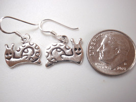 Snail Taking it Slow 925 Sterling Silver Dangle Earrings - £9.13 GBP
