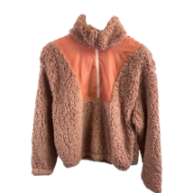 Wild Fable Womens Sherpa Sweater Pink Rose Long Sleeve 1/4 Zip Pullover S New - £21.83 GBP