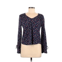 Lucky Brand V-Neck Blue Floral Long Sleeve Top Small - £13.78 GBP