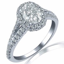 1.65 Ct Oval Cut Diamond Engagement Ring 18k White Gold - $3,939.21