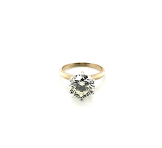 3.15 Carat Round Brilliant Cut Diamond Engagement Ring 14K Yellow Gold - £24,771.42 GBP