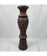 Vintage 1996 Hand Carved BIG Candle Stick Holder From Malaysia 20 Inch Tall - $1,540.84 MXN