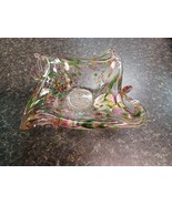 Murano Art Glass Swirl Folded Edges Candy Dish Bowl Decor 5&quot; - $940.64 MXN