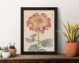 Japanese Art Print, Floral Illustration, Chrysanthemum Flower, Poster an... - $12.00+