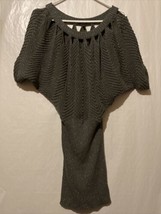 Jessica Simpson Sparkling Gray Knit Sweater Dress SZ XS Fitted Dolman Sleeves - £12.65 GBP