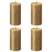 Bolsius Rustic Pillar Candles Shimmer 4 pcs 130x68 mm Gold - £18.05 GBP