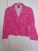 GAP LADIES PINK/WHITE CUTE 100% COTTON LS BUTTON JACKET-4-NWOT-VERY NICE - $214.95 MXN