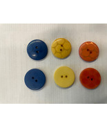 12 Button Acrylic 2 Hole Yellow Royal / Orange Buttons 22 MM - $37.22 MXN