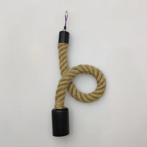 Vintage Hemp Rope Pendant Lights E27 Attic Personality Industrial Indoor Lightin - £128.71 GBP
