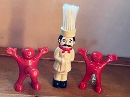 Lot of Funny Red Plastic People w Strategically Placed Cork Screw Bottle... - £8.99 GBP