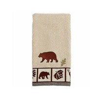 Set of 2 Embroidered Hand Towels Natures Trail Rustic Bear Moose Saturda... - £9.76 GBP