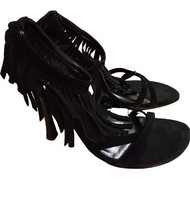 Bakers Shoes Women&#39;s Black Suede Fringe Heels Sz 9 NIB - $59.39