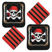 Pirate Party Supplies - Classic Skull and Crossbones Paper Dinner Plates and Lun - £14.30 GBP