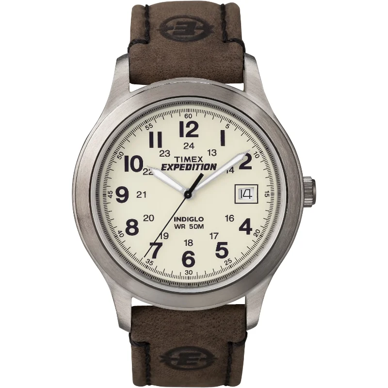  Mens   Field Watch, Brown Leather Strap - £123.11 GBP