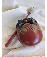 Japanische Holz Trommel Mokugyo Kleben Buddhistische Antik Rot Schwarz - €133,87 EUR