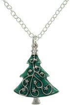 Jewelry Trends Pewter Crystal and Enamel Christmas Holiday Star-decorated Tree C - £21.51 GBP