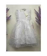 Trish Scully Child Size 7 NEW White Ruffle Angel-Sleeve Dress, Delicate ... - £32.16 GBP