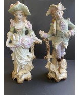Vintage Pair Of Victorian German Bisque Figurines 1930-1940s - $69.18 CAD