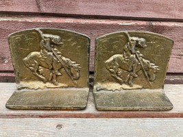 VTG Native American End of the Trail Pair of Bookends Cast Iron Indian - £23.39 GBP