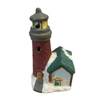 Miniature Christmas Holiday Village Shop Ceramic Lighthouse - £10.05 GBP