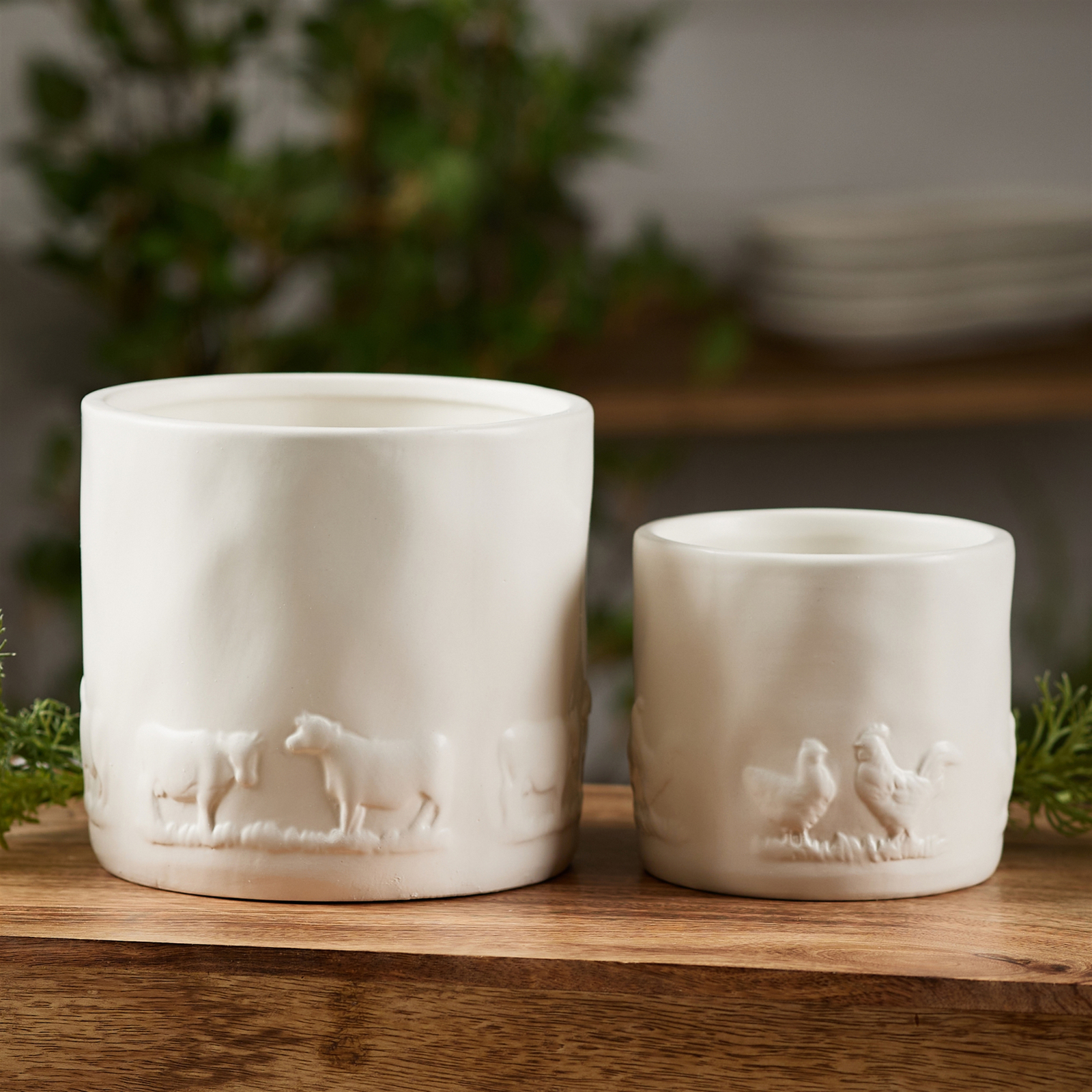 Ceramic Farm Animal Planter (Set of 2) - $62.54