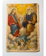 Antique Mexican HOLY TRINITY Christianity Religious Mini Art Print From ... - $19.21 CAD