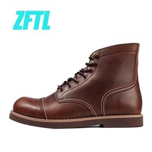 Men&#39;s American Retro Cowhide Tooling men&#39;s boots oil wax leather Army boots Tren - £109.16 GBP