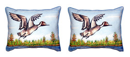 Pair of Betsy Drake Pintail Duck Small Pillows 11X 14 - £55.55 GBP