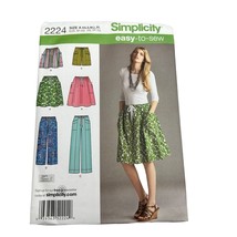 UNCUT Simplicity Pattern #2224-Misses&#39; Pull-on Skirt/Pants/Shorts-Sizes ... - $9.49