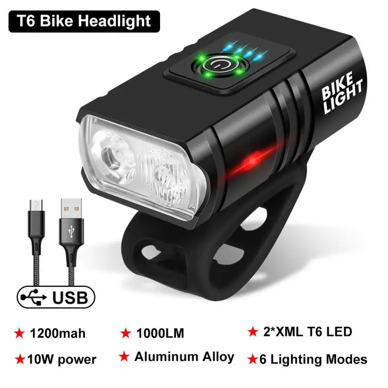 1200LM T6 LED Bike Light USB Rechargeable Lamp MTB Road Bikes Front And Rear Bic - £45.80 GBP