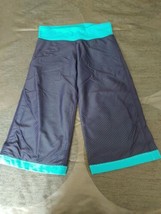 Lululemon Cropped Capri Wide Flare Leg Blue with Mesh Yoga Stretch Pants... - $27.65