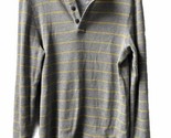 Urban Pipeline Mens Size Medium Gray Striped Thermal Henley Long Sleeved... - $14.57