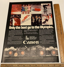 Vintage Print Ad Canon 35mm Camera 1980 Olympic Winter Games 1970s Ephemera - $14.69