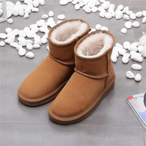 Genuine Leather Natural Snow Boots Women Warm Winter Boots Waterproof Non-slip W - £75.94 GBP