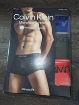 Calvin Klein 3-Pair Mens Low Rise Trunk Underwear Polyester Microfiber (A) ~ XL - £25.53 GBP